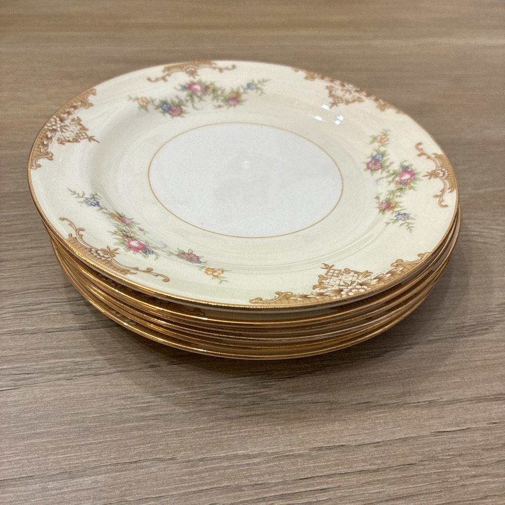 Homer Laughlin Bread Butter Plate Aristocrat Eggshell Nautilus 6 1/8" Lot of 6